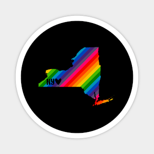 USA States: New York (rainbow) Magnet